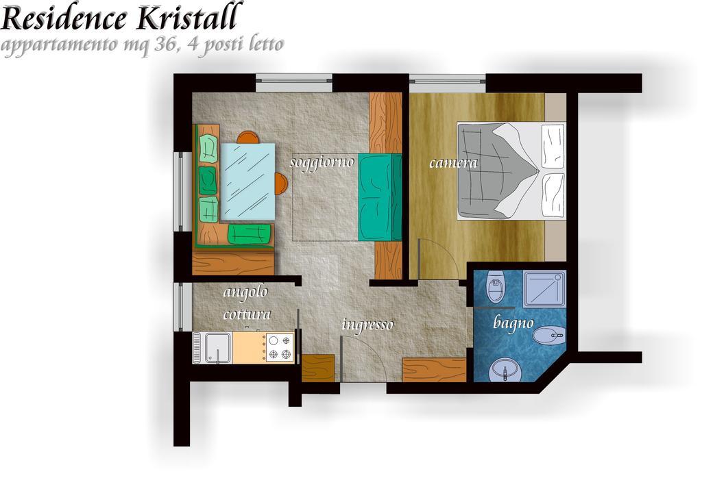 Residence Kristall- Fiemme Holidays プレダッツォ 部屋 写真